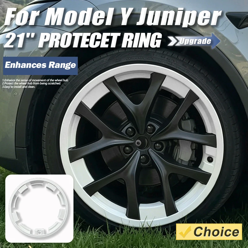 21 Inch ABS Wheel Hub Protection Ring For Tesla Model Y Juniper Performance Rim Guard Patch Exterior Replacement Accessories