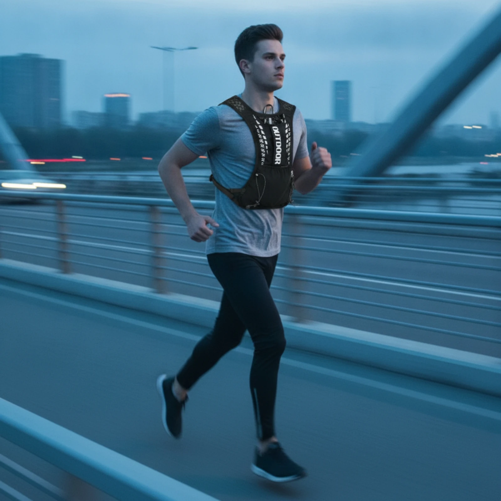 Hydration Vest with Water Tube Outlet Ergonomic Running Backpack Vest Hydration Backpack Ventilated Bag Comfortable for Runners