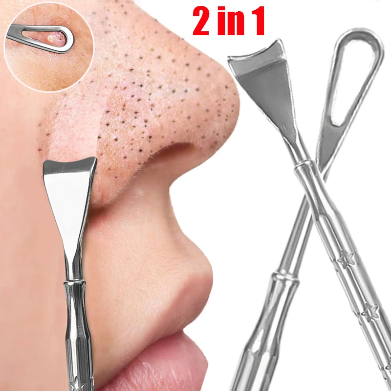 Stainless Steel Nose Blackhead Remover Push Acne Push Pimple Needle Removing Treatments Face Dead Skin Scraping Cleaning Tools