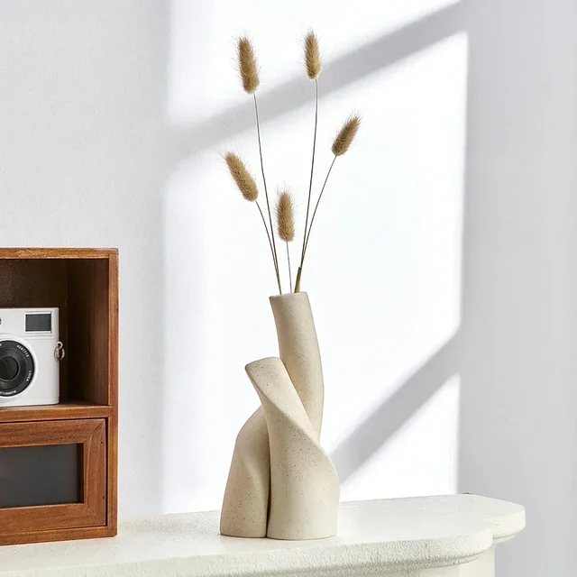 Modern Handmade Ceramic Frosted Desktop Vase Flower Pot 1