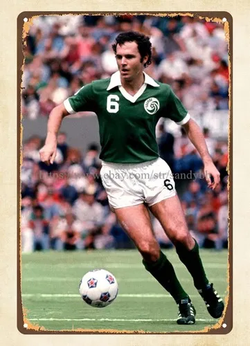 Franz Beckenbauer soccer player Germany metal tin sign