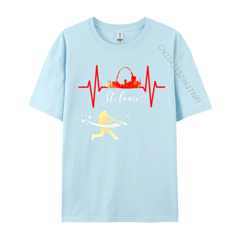 Saint Louis Red Cardinal Dress Heartbeat Baseball Player Tops & Tees Run To Reason Evolution Fish Mens T-Shirt Crazy Hot Sale