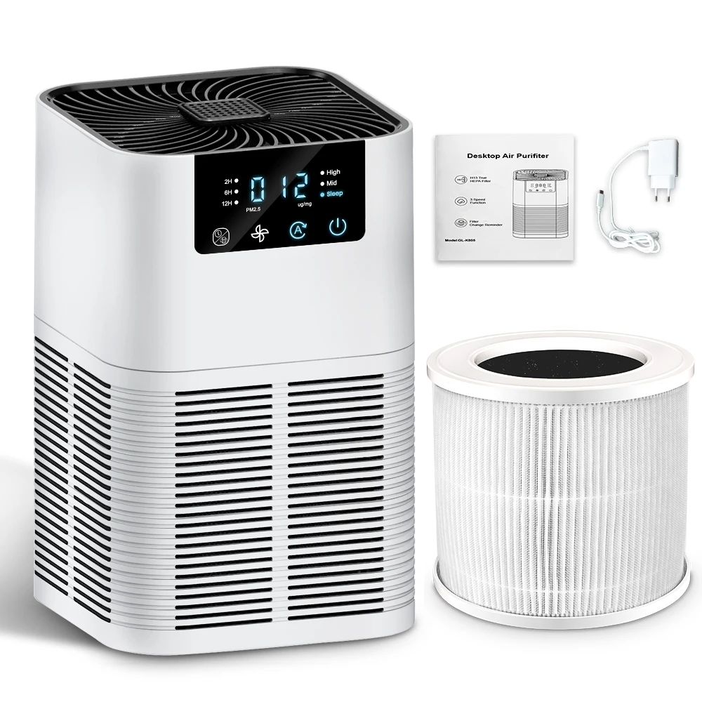 2025 Trend Home Desktop Portable Anion True H13 HEPA Air Cleaner Purifier With Aroma Diffuser and Air Quality Monitor