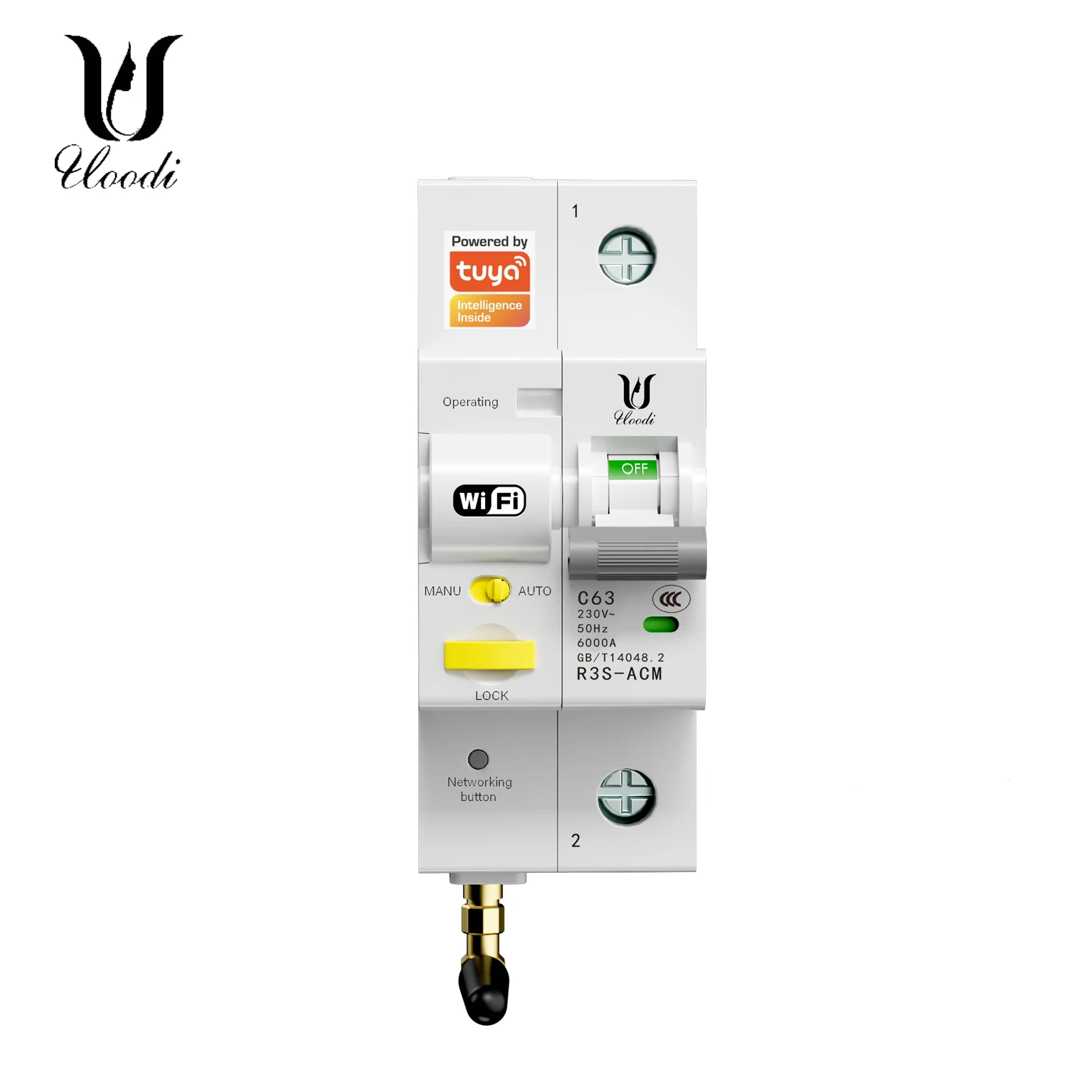 Tuya Smart-MCB Breaker, Smart Timer Switch, Wi-Fi, RS485, 1P + N, Voltage Current Protector, Voice Control, Alexa, Google, Alice