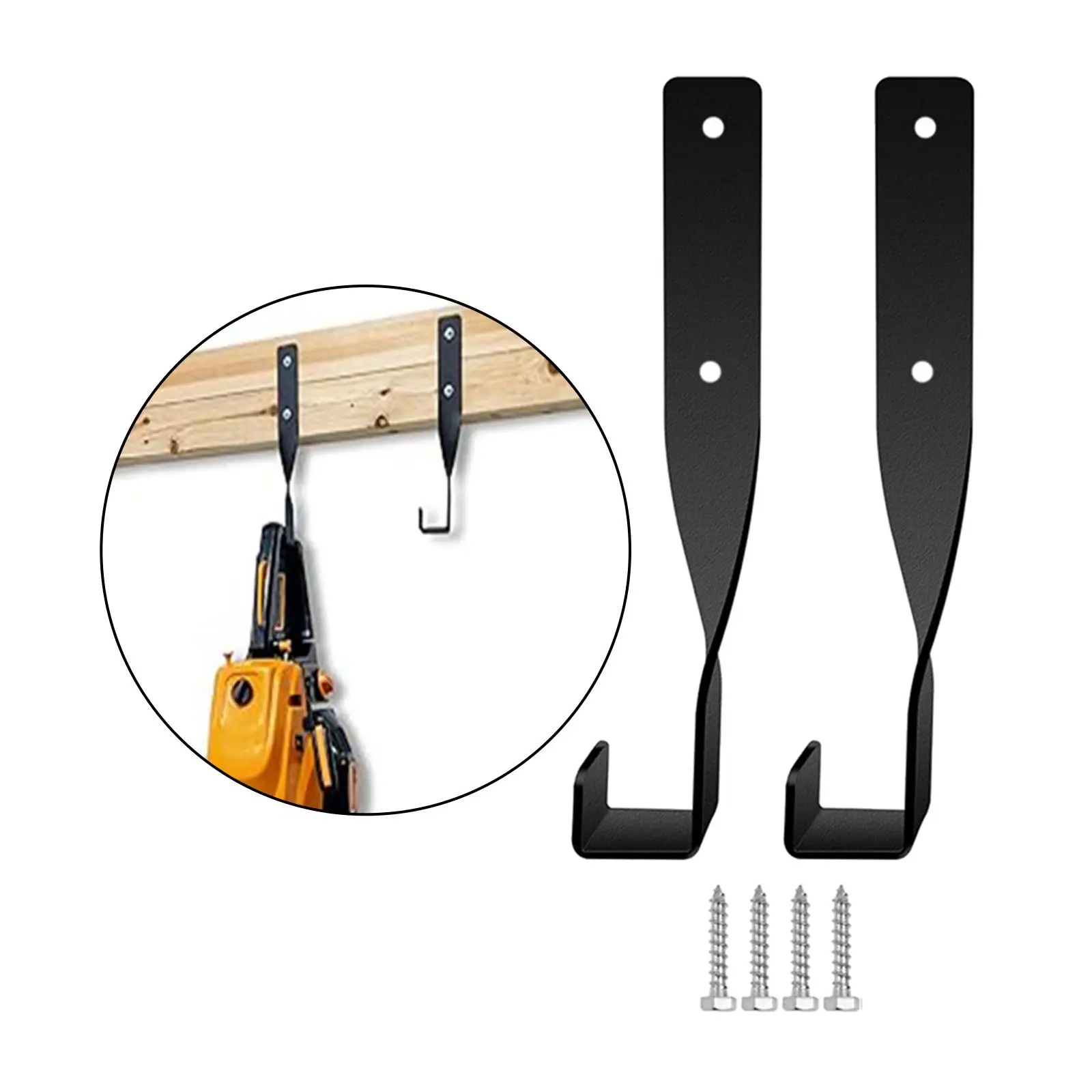 2Pcs Chainsaw Hooks Backpack Blower Rack Holder Organizer Garden Patio Hedge Wall Mount Weed Eater Basement Utility Hooks