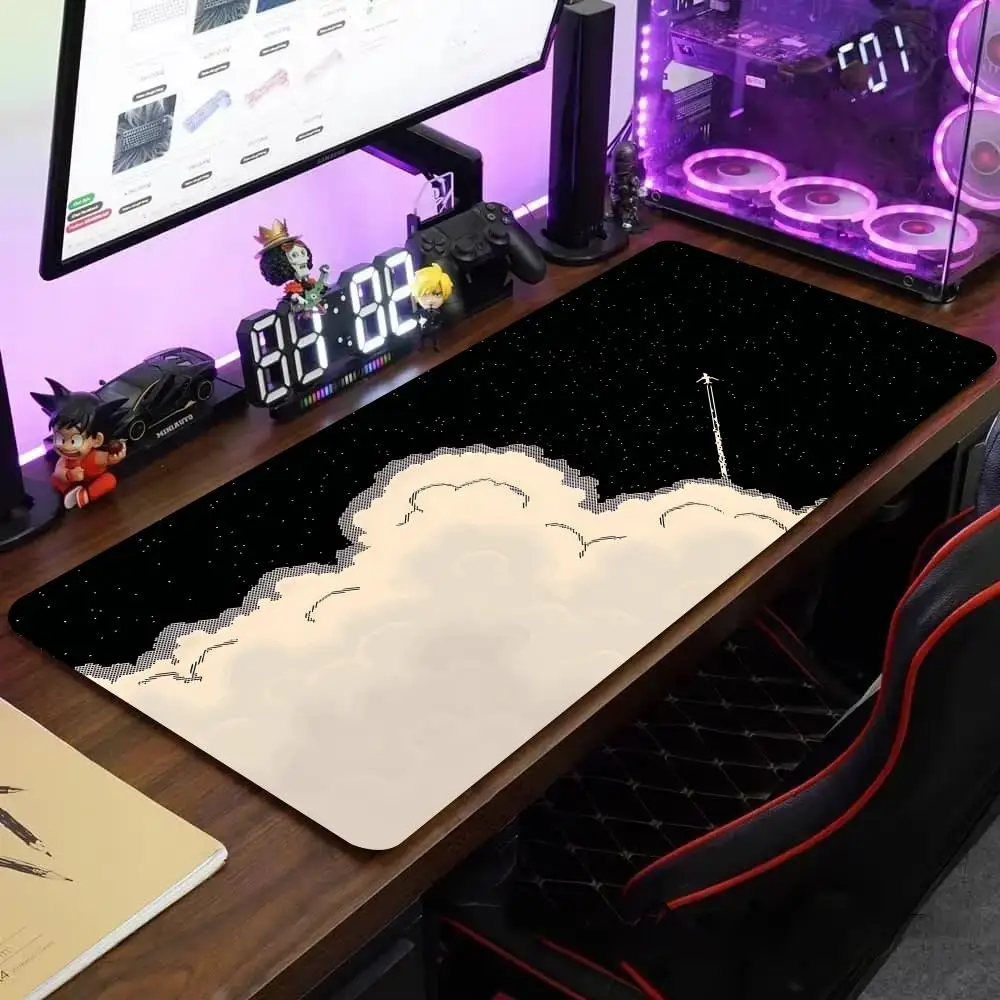 

Sky Clouds Anime Mouse Pad Large Computer Office Game Table Mat XXL Rubber Anti-slip Stitched Edge Keyboard Mats Long Desk Pads