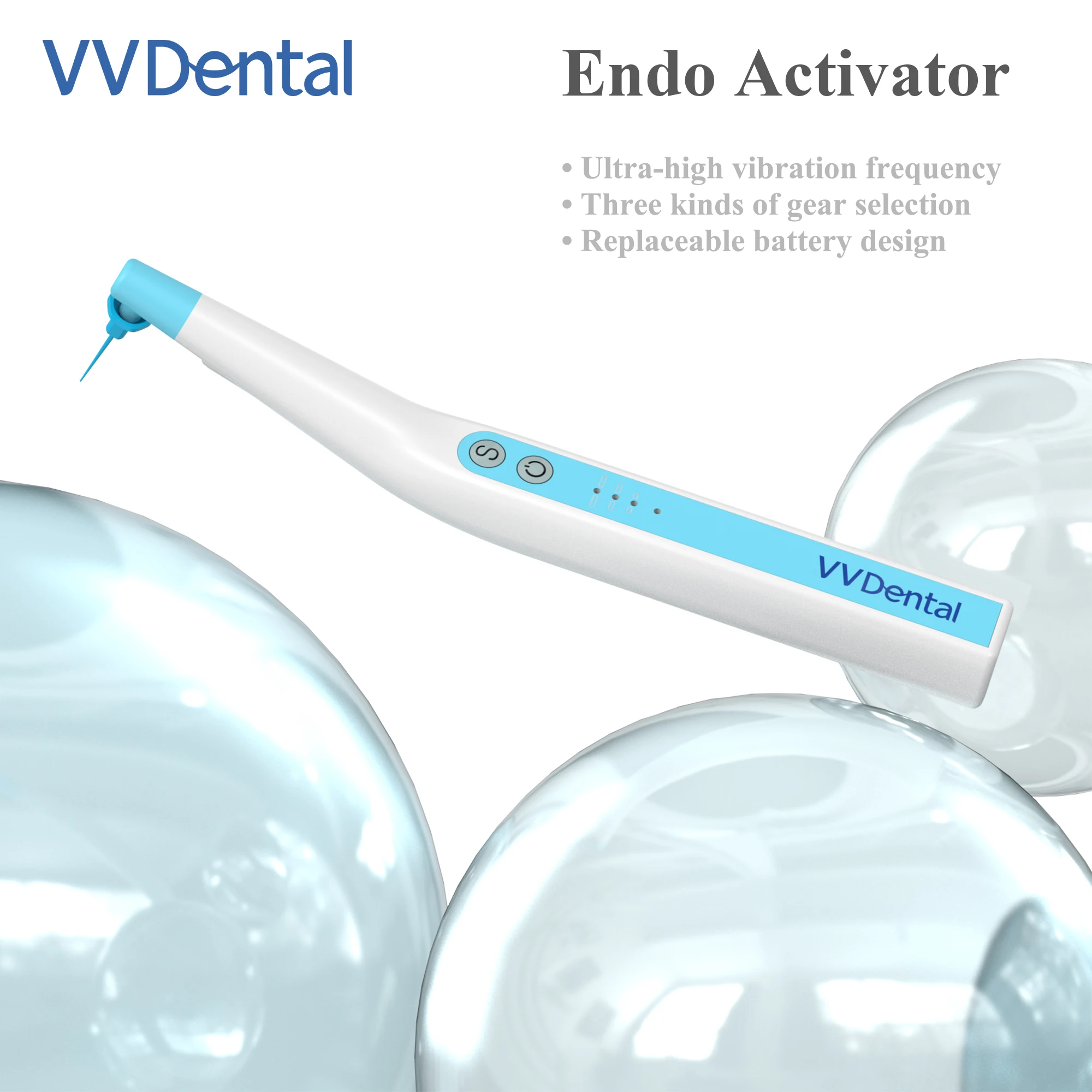VVDental Ultrasonic Endo Activator For Root Canal Cleaning Sonic Irrigator With Lighted Handle Calcified Stain Endo Ntic Tools