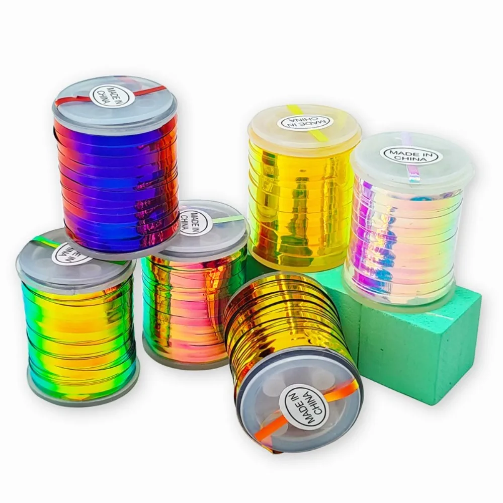Two Tones Fly Tying Materials fish scales Tinsel Holographic Tinsel Steel Lead Jig Head Hook bright filaments