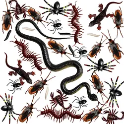 148 Pezzi Bug in Plastica Trucco Scherzo Decorazione Insetti Spaventosi Serpente Falso Scarafaggi Ragni Halloween Party Fools Day Decorazione