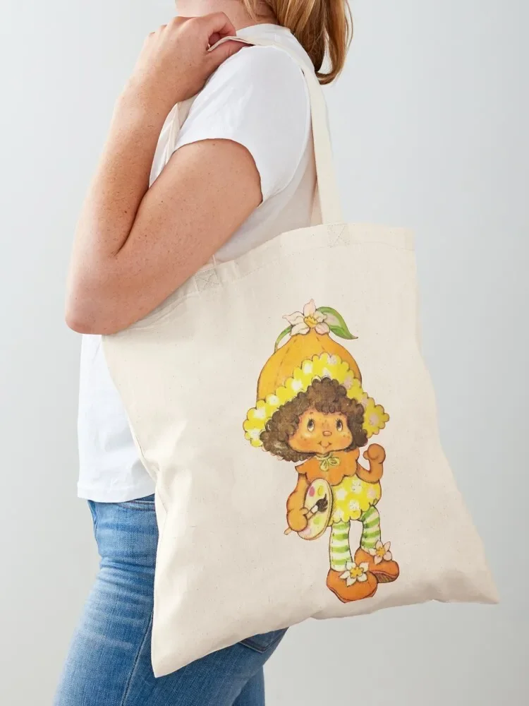 Bolsa tote de flor de laranja sacola personalizada para carrinho de compras de praia mulher compras