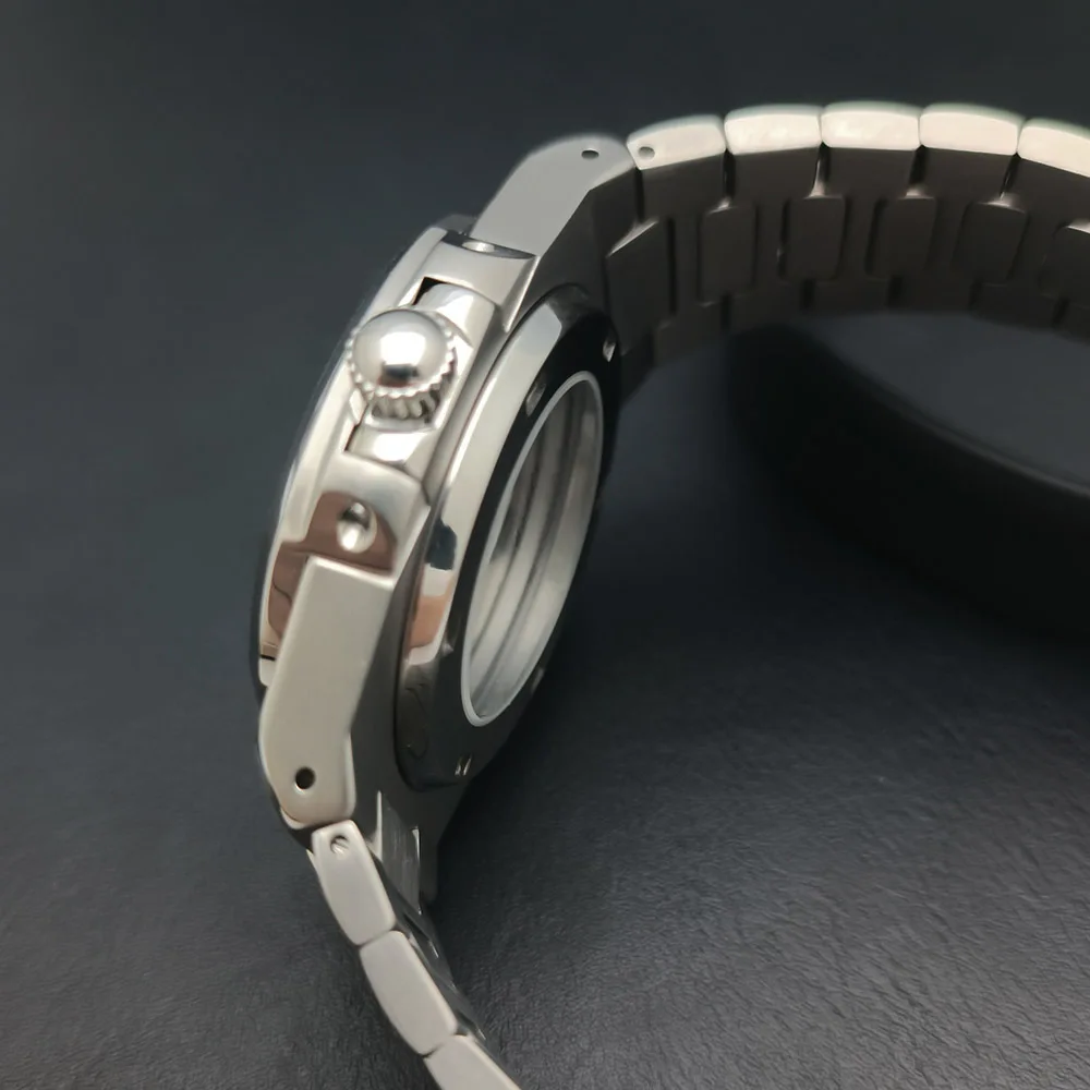 43mm box shaped steel case suitable for NH35 watches, 29.5mm dial sapphire glass, compatible with NH34 NH35 movement parts