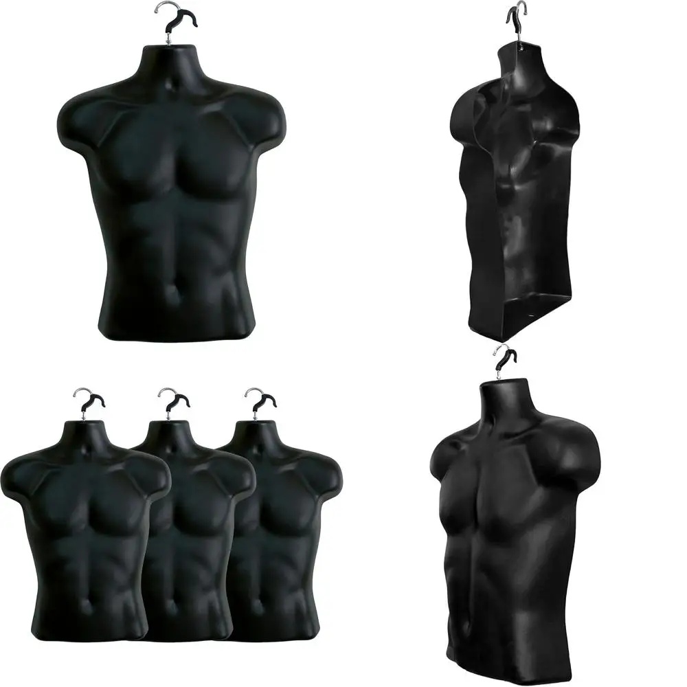 

Набор штабелируемых мужских манекенов с полой спинкой, с крючками для подвешивания, идеально подходят для футболок, для демонстрации на прилавках, размеры S-M (черные, 3 шт.)