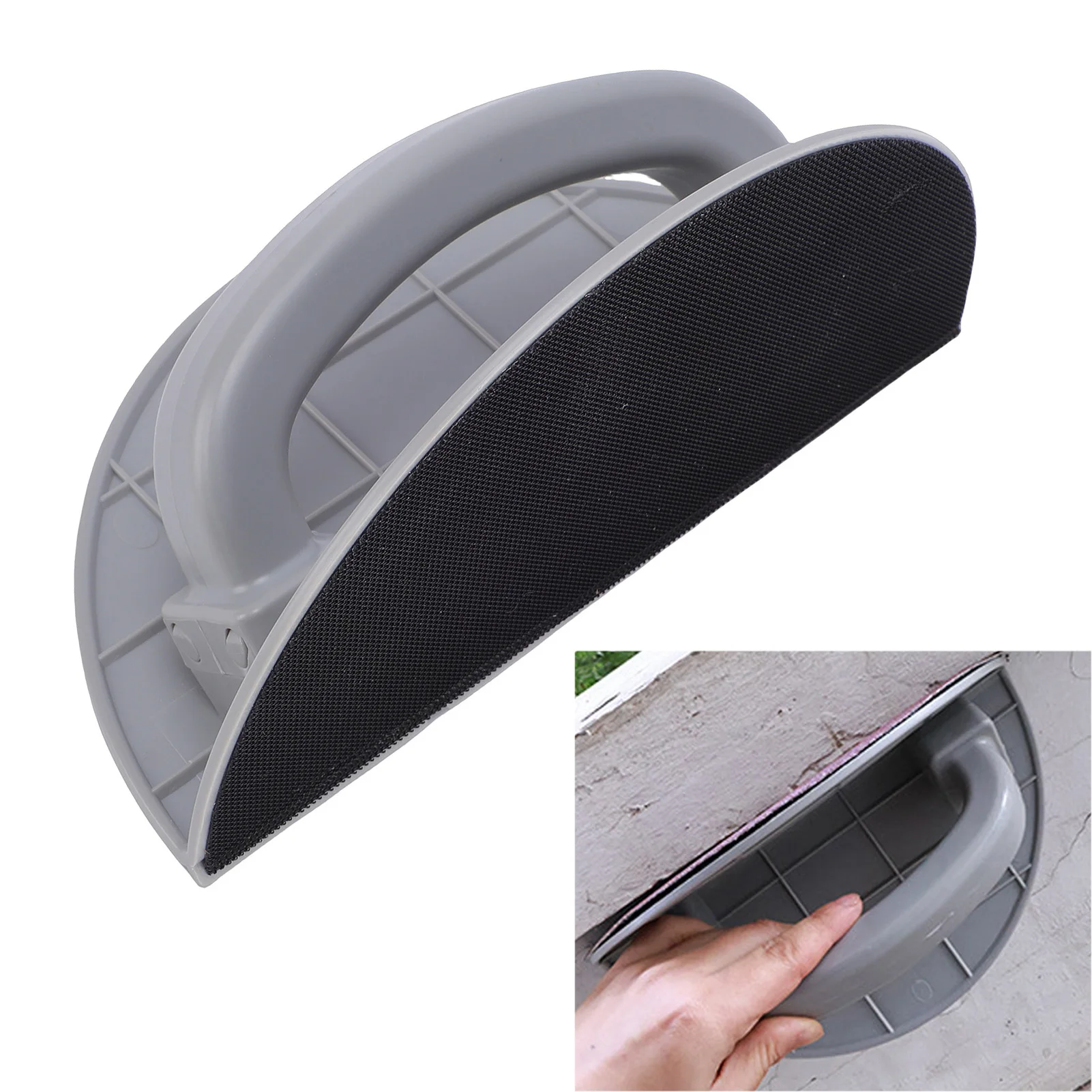 Corner Sander Semi Circular Internal Corner Hand Sanding Tool for 9 Inch Sandpaper Hook Loop Backing  Hand Sander