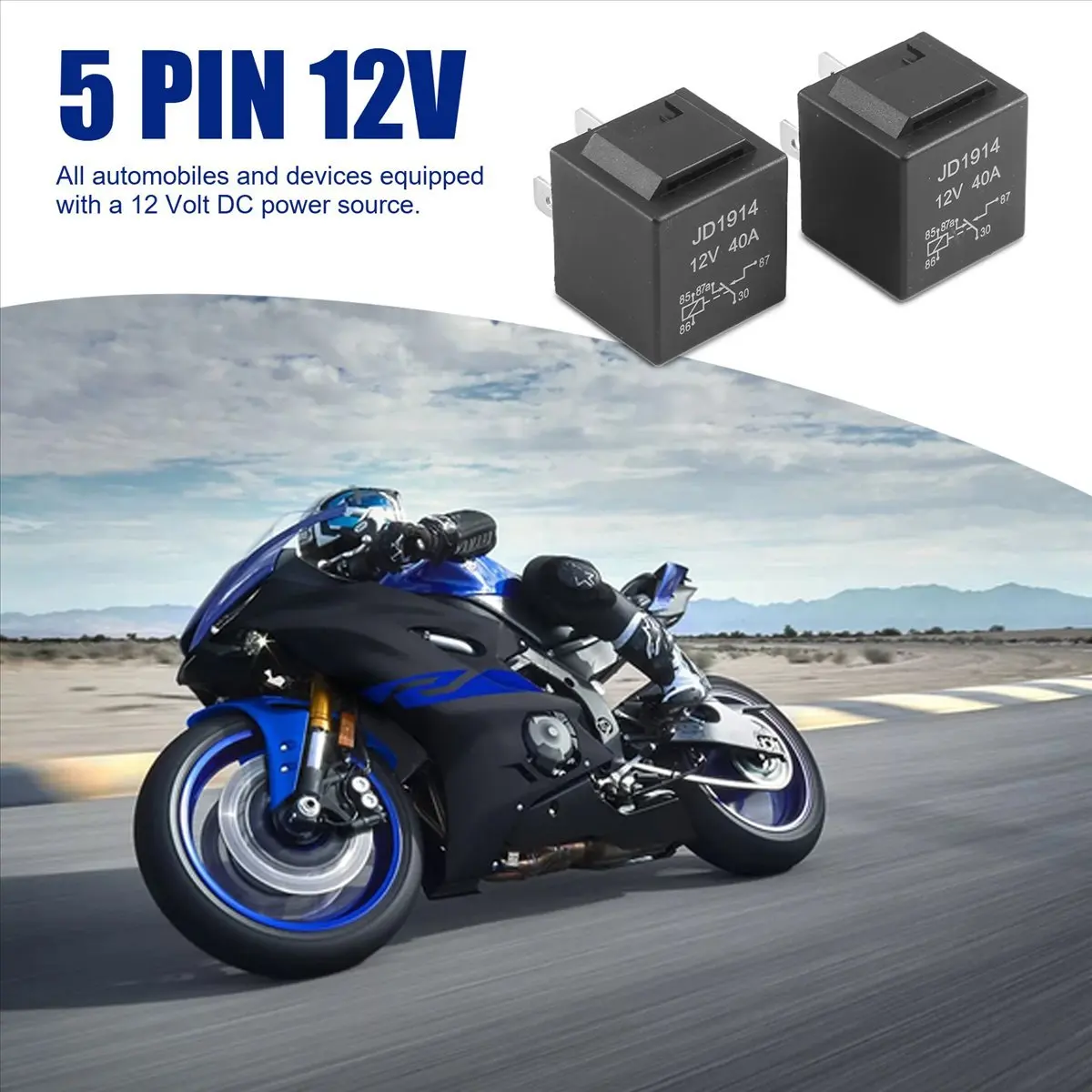N86R 10 Pcs 5 Pin 12V Relay Switch (SPDT) (30/40 Amp) 12 Volt Automotive Relay for Automotive Fans