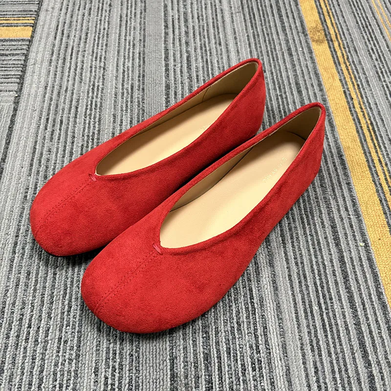Modische Damen-Ballerinas, flache Schuhe, lässige, flache Damenschuhe, runde Zehen, weiche Damenschuhe. – Detail 10