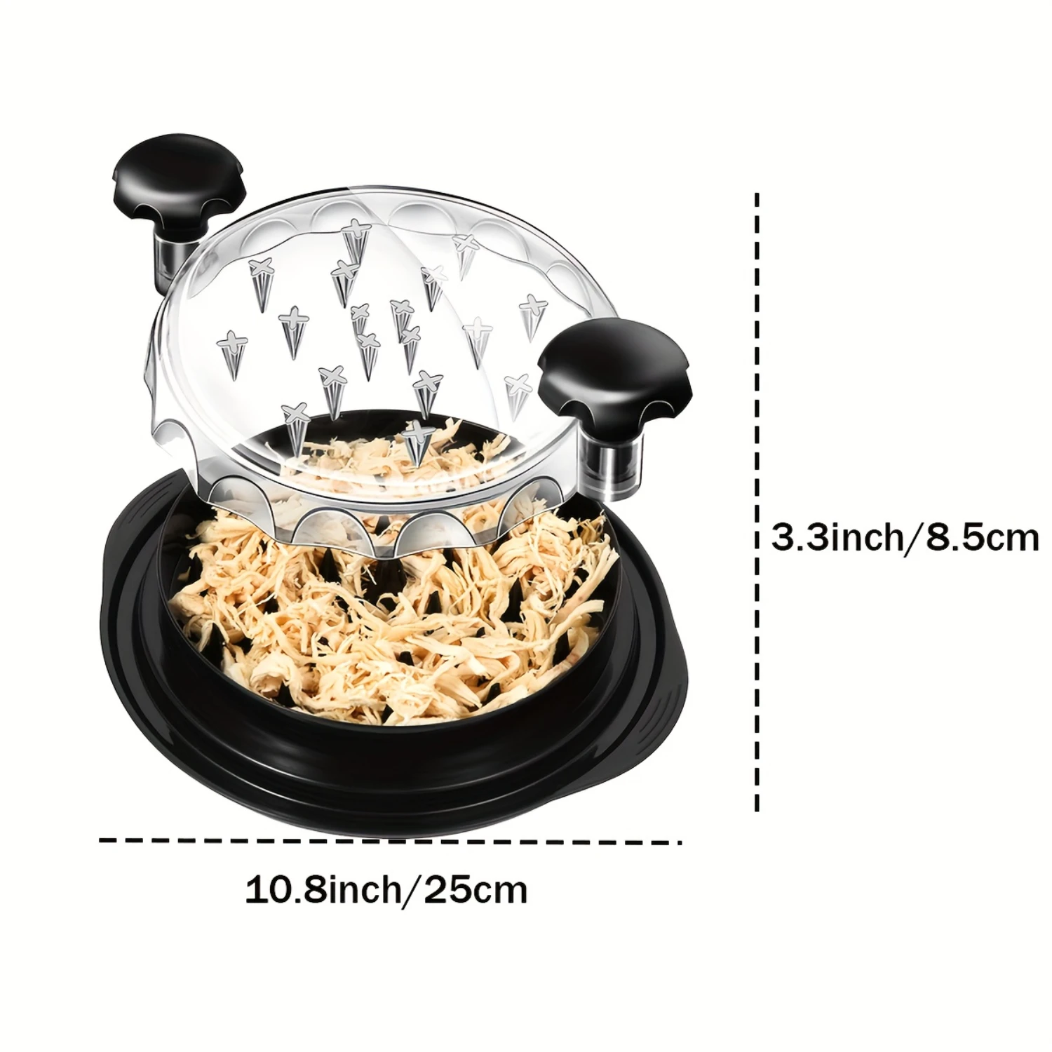 

Large Capacity Chicken Shredder Tool - Easy-Twist, Visible Meat Shredding Machine with Ultra-Grip Anti-Slip Strip and Ergonomic