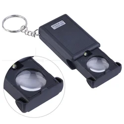 45X Loupe Multi-Purpose Pull-Out Led Light Source Porcelain Jade Jewelry Portable Identification Magnifying Glass Metal Keychain