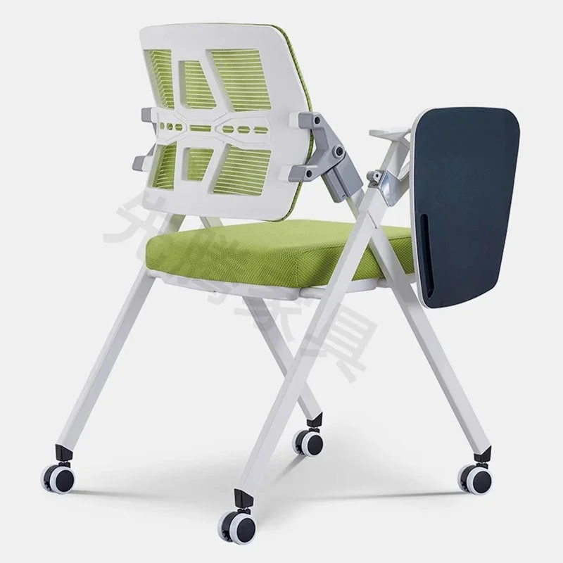 Folding Training Chair with Writing Board Desk Conference Office Chair Employee Wheels Negotiation Furniture 바퀴 의자 리클라이닝 의자