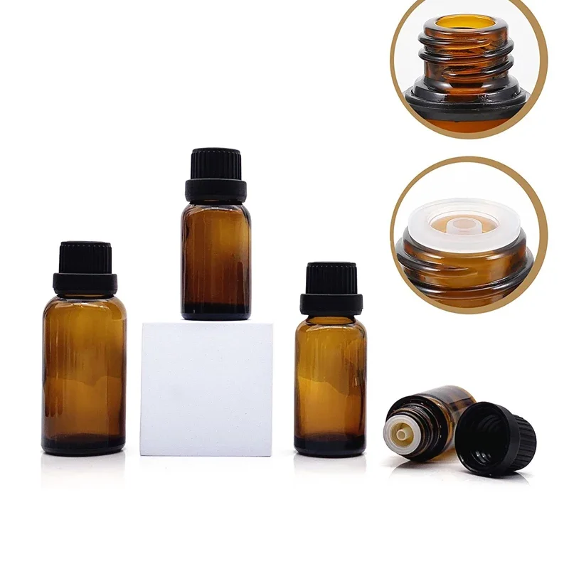 

24Pcs 5ml-30ml Amber Sample Essential oil bottles with Orifice Reducer Dropper and Caps Empty Perfume Aromatherapy Containers