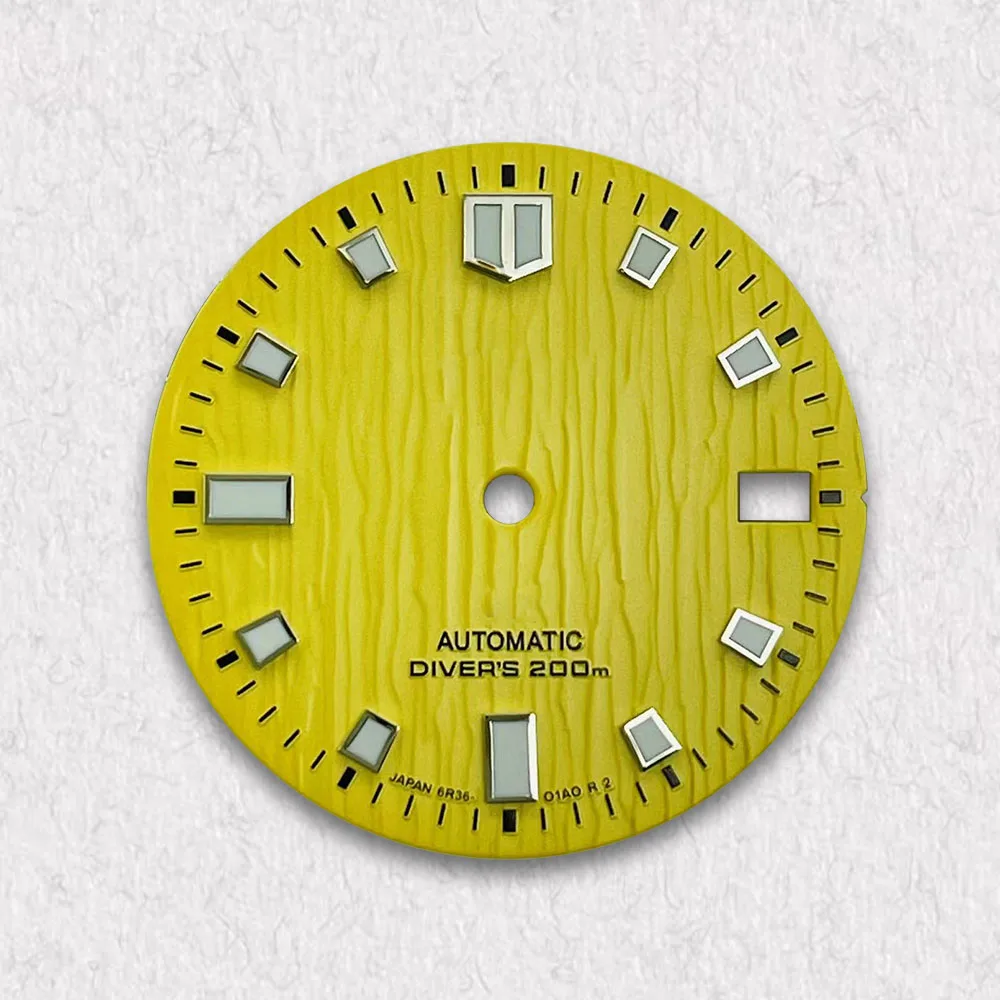 Nieuwste stijlen S Logo Meteoriet Wijzerplaat Geschikt Voor NH35/NH36 Japanse Beweging C3 Sterke Groene Lichtgevende Horloge Modificatie Accesso