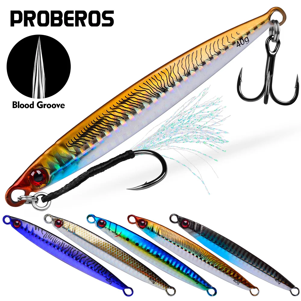 Jigging Shore Casting Seabass Fishing Hard Lure Fishing Baits Tackle 1pc Fast Sinking Metal Jig 14g 17g 21g 28g 40g Lure