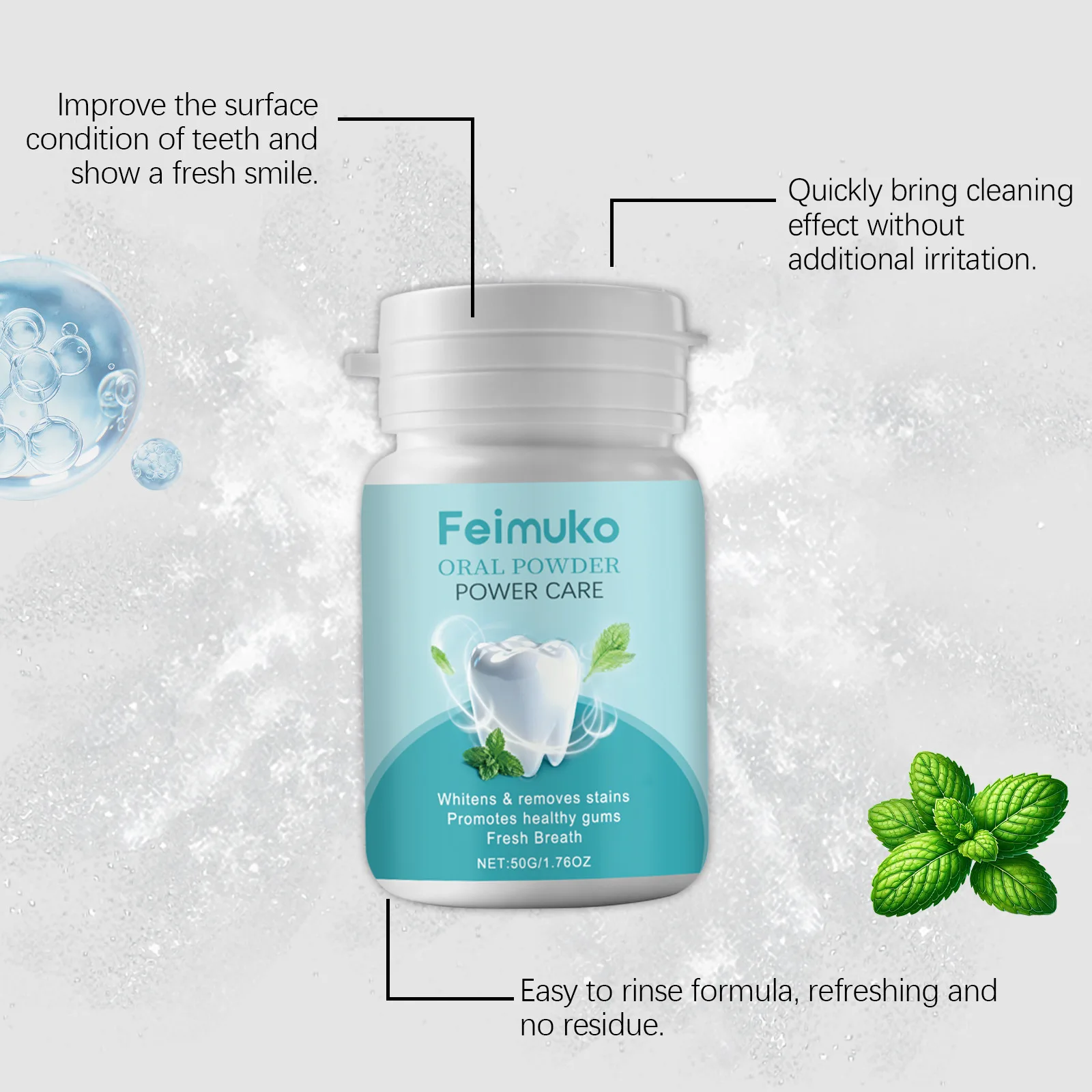 ORALHOE Gentle Soothing Tooth Powder Deep Stain Removal Teeth Whiten Fresh Breath Plaque Inhibitor Oral Care Clean Dental Powder