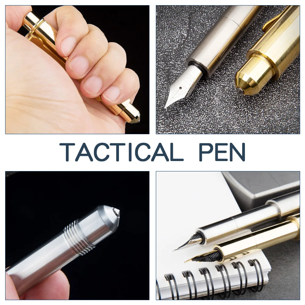 Copper Titanium Multifunctional Tactical Pen Outdoor Self-defense Supplies Self-defense Tool Carry It With You