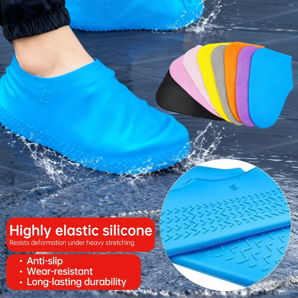 

1pc Waterproof Shoe Covers Silicone Reusable Non-Slip Quick Release Overshoes for Rain Snow Men Women Outdoor Galoshes