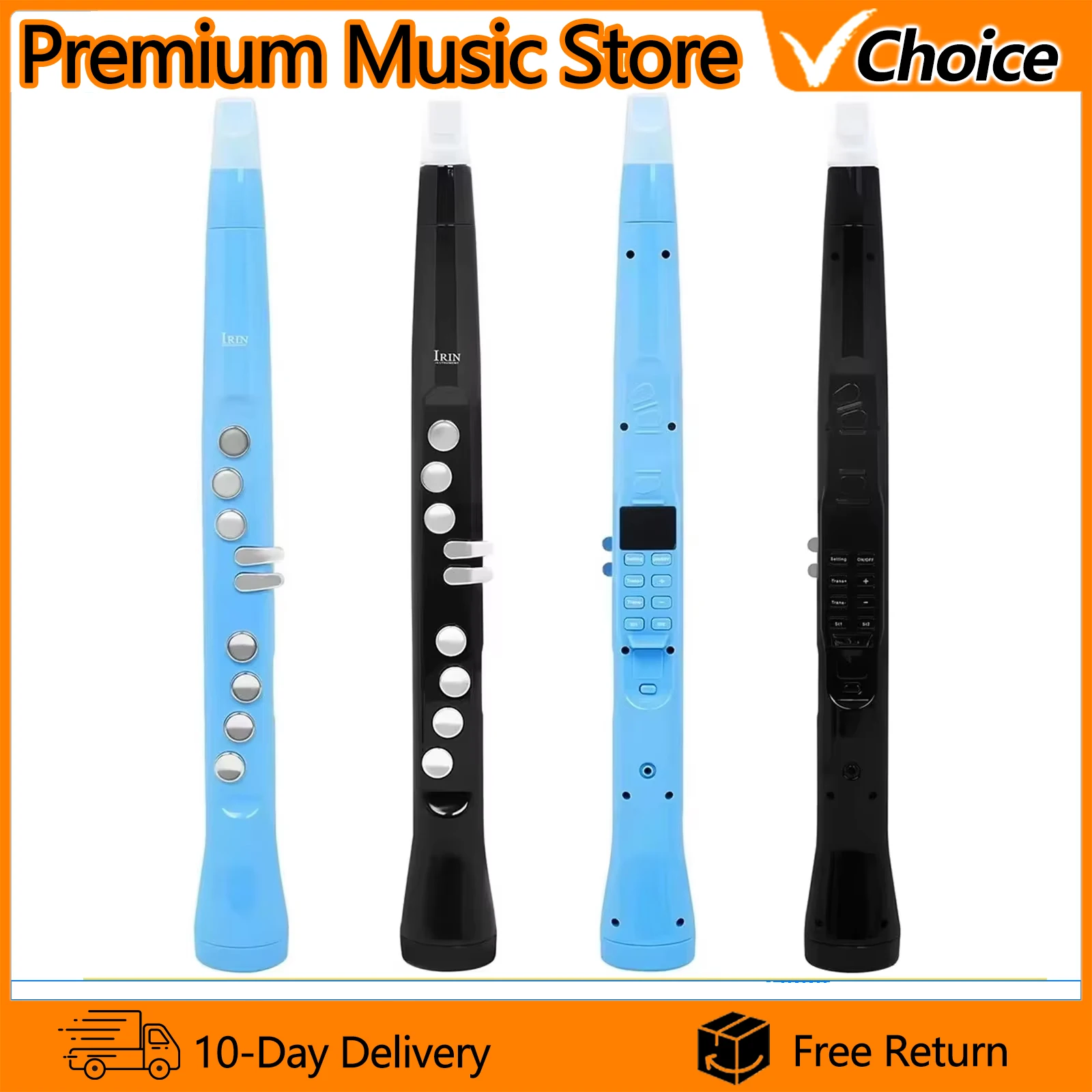 IRIN Electric Blowpipe Electronic Wind Saxophone Flute 99 Built-in Tone Mini Saxophone Double Fingering Technique Electric Flute