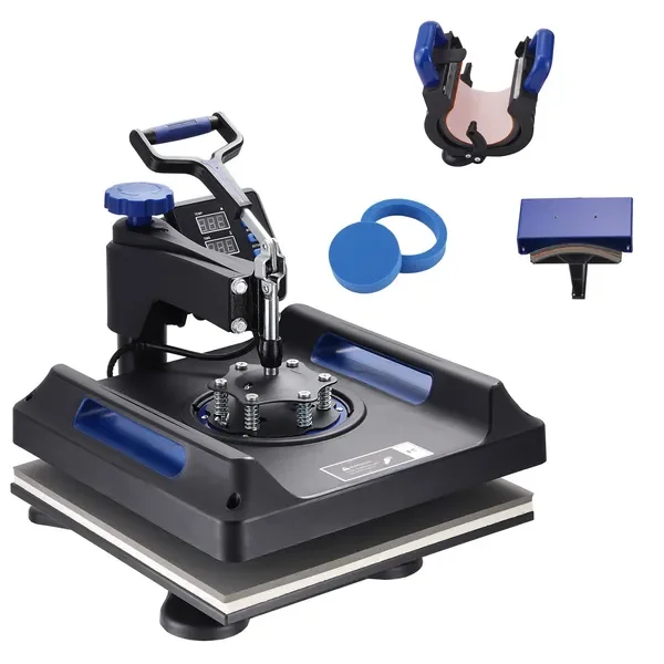 Heat Press 15x15, Upgraded Heat Press Machine 5 in 1, Anti-Scald, Fast-Heating, Swing Away Digital Control Multifunction Heat Pr