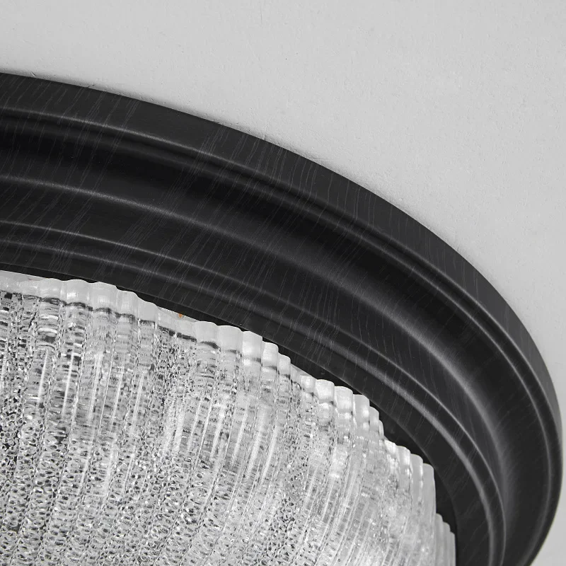 Bedroom ceiling light American retro, round glass, medieval book room light