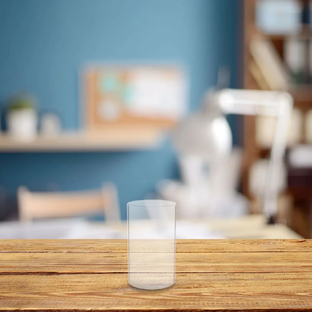 4 قطعة أغطية حرفية زجاجية رائعة ديكور أسطواني شفاف مقاوم للرياح غطاء حامل زهور ذاتي الصنع غطاء زجاجي بسيط