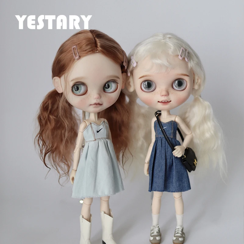 

YESTARY Blythe Clothes BJD Doll Accessories For Denim Dress DIY Handmade Fashion Doll Clothing For Obitsu 24 Blythe Girls Gifts