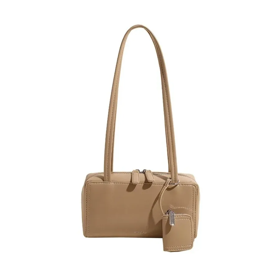 

New fashion Korean version of the simple daily retro brown versatile gas single shoulder armpit bag handheld small square bags