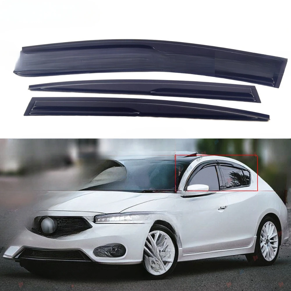 

For 2013-2022 Acura ILX JDM Wavy Mugen Style Window Visors Rain Guards Vents USA United States