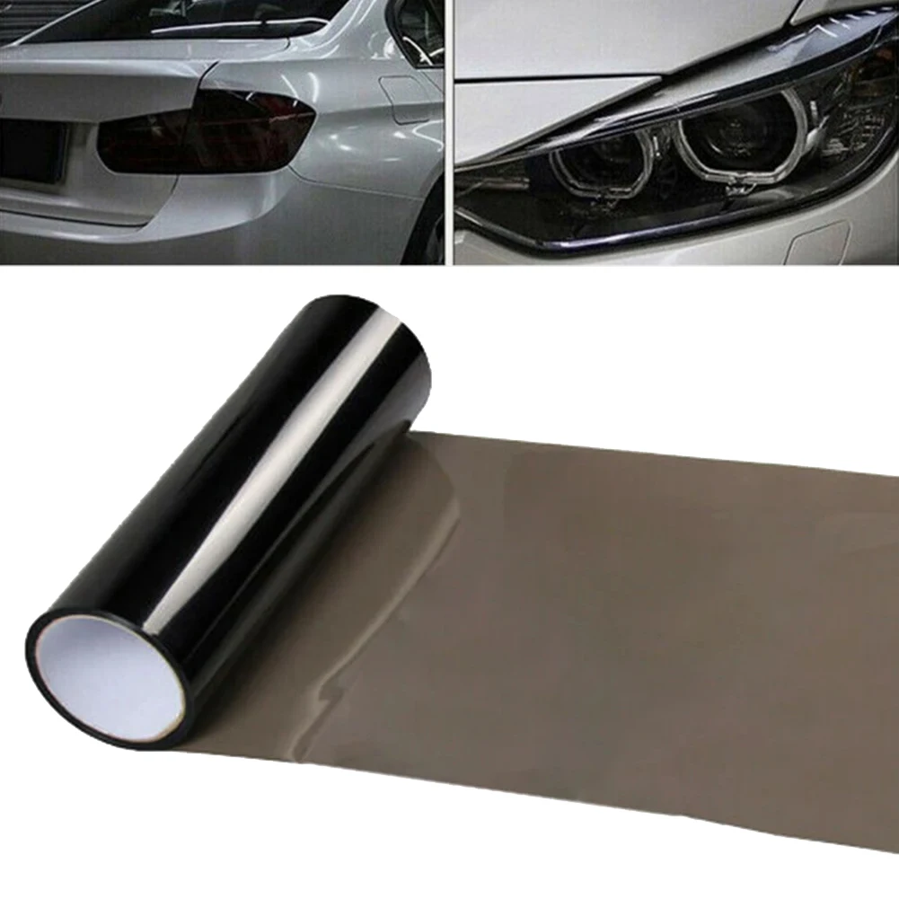 1x Black Car Headlight Film Tail Light Fog Light Smoke Matte Vinyl Film Suitable For Headlight Rear Light Film 30*60CM