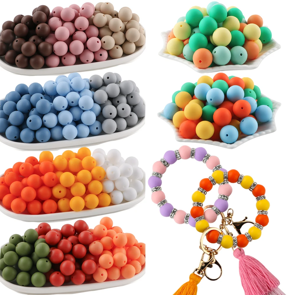 15-70pcs 9/12/15/19mm Silicone Round Pearl Beads Combination For Jewelry Making DIY Bracelet Necklace Earring Pen Accessories
