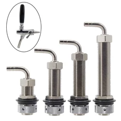 Chrome Plated Beer Tap Faucet Shank With 8mm Barber Elbow Homebrew Kegging Parts DIY Kegerator Jockey Box Accessories