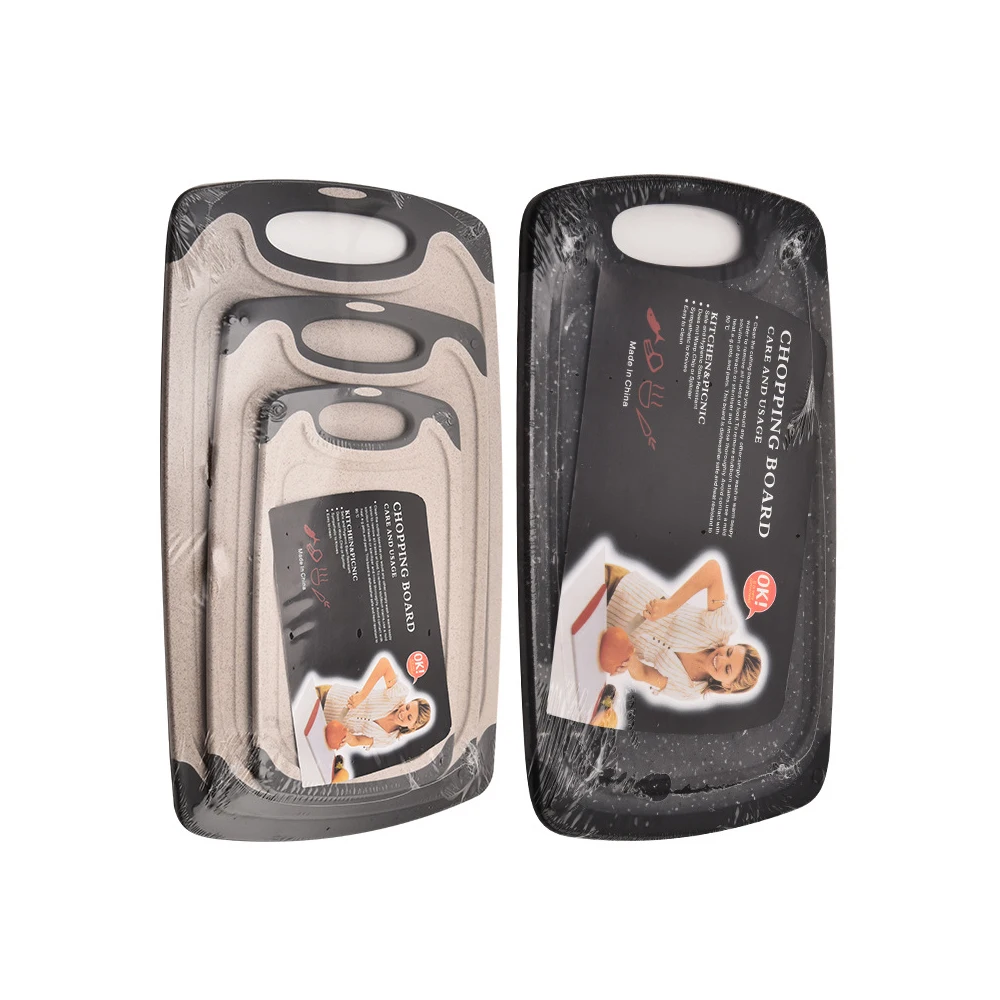 Il Set di taglieri in plastica di paglia di grano del tagliere del modello di marmo può appendere il