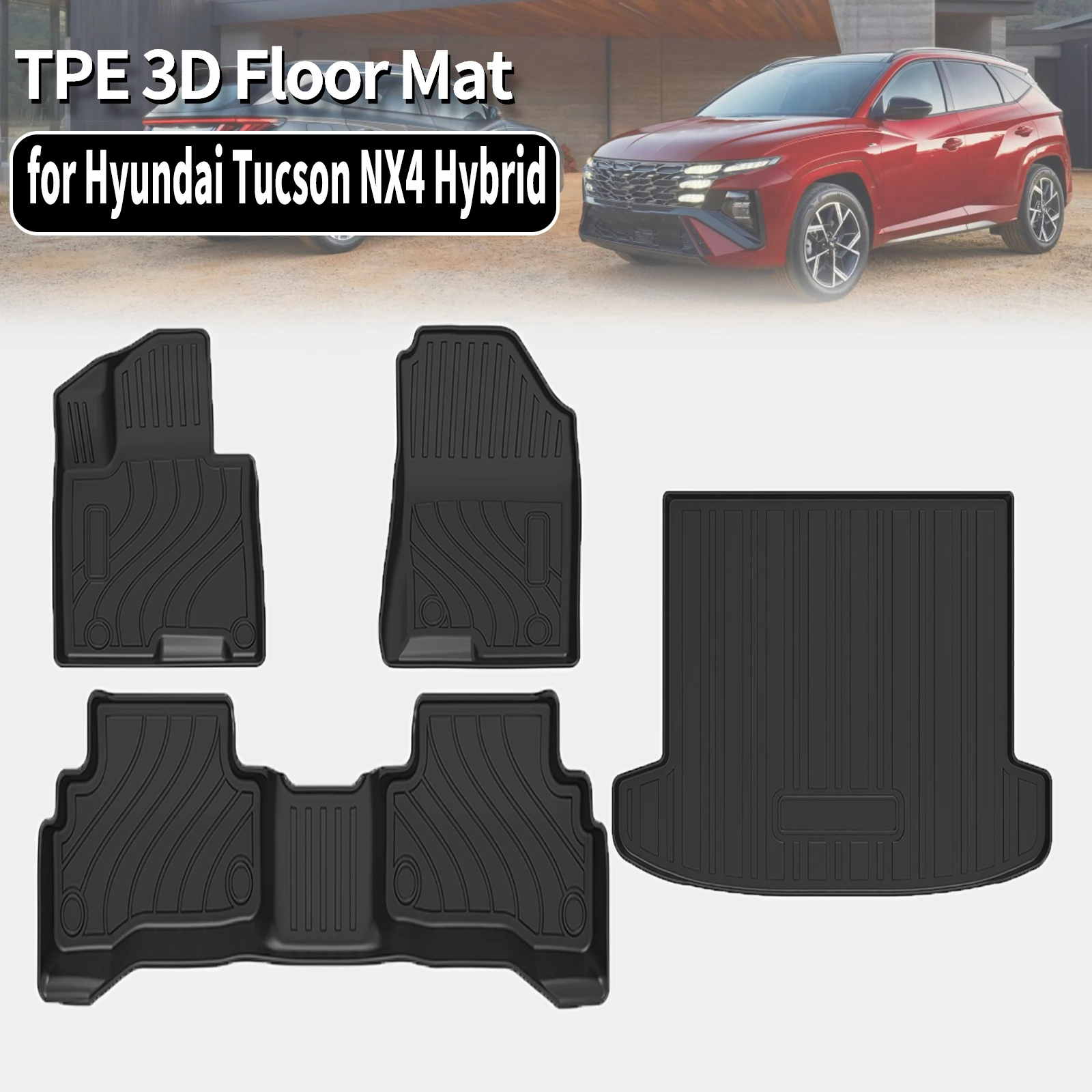 

for Hyundai Tucson Hybrid 2026 2025 2024 2023 (Not fit for Right Hand Drive) Eco-Friendly Non-Slip TPE Car Mats Accessories