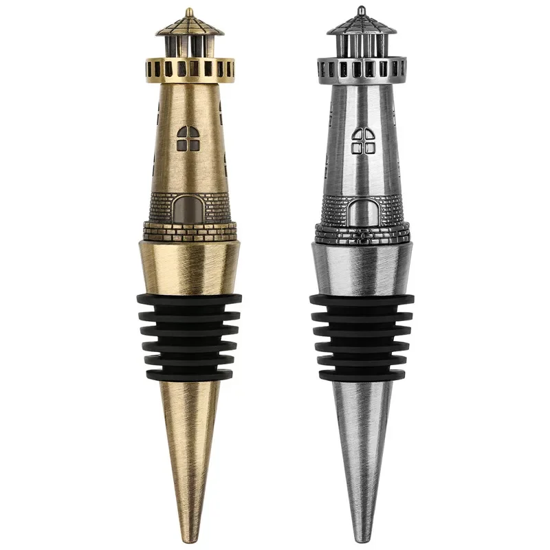 Vintage Metal Bottle Stopper Nautical Lighthouse Wine Stoppers for Party Club Tool Wedding Champagne Savers Accessory