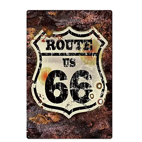 

Vintage USA Route 66 Theme 8x12 Inch Decor Sign Bar Pub Club Man Cave Wall Decoration Retro Poster Home Decor Metal Tin Sign