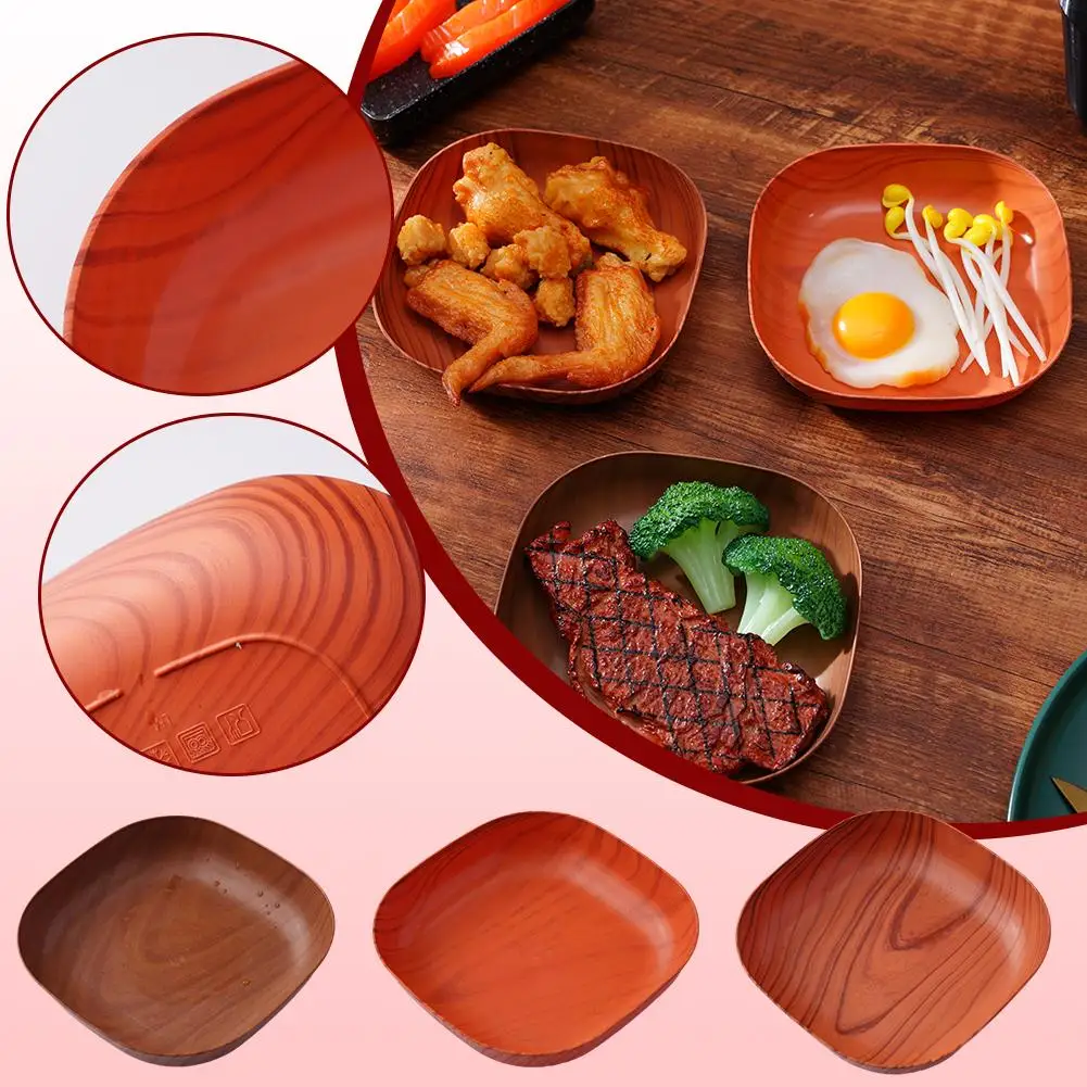 

Imitation Wood Grain Melon Seed Dish Creative Table Dish Dry Seed Fruit Bone Dish Kitchen Tray Supplies Household Melon D6P4