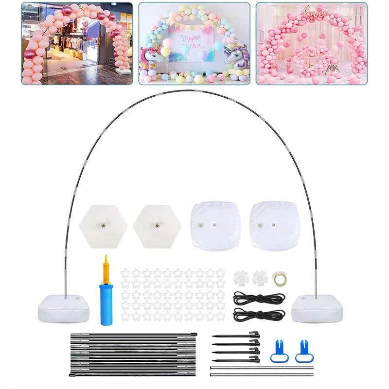 Kit Support Arc de Ballons Réglable avec Base Lourde Remplie d'Eau, Structure Cadre Réutilisable pour Décoration de Fête Mariage Anniversaire Baby Shower Cérémonie