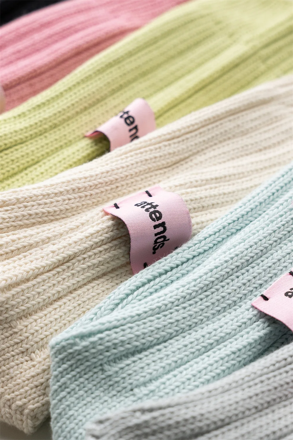 Koreanische Nadel Dicken Faden Gestrickte Mittelrohr Socken Baumwolle Japanische Rosa Label Paare SolidColor Socken Mid-rohr Warme Hause socke – Detail 3