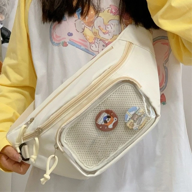 Itabag E74B, mignon élégant, avec fenêtre d'affichage transparente, bandoulière réglable, à épingle jaune, vitrine