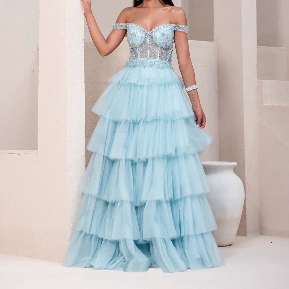 

Индивидуальные вечерние платья трапециевидной формы длиной до пола, с открытыми плечами, без рукавов, платье для выпускного вечера, модное многоуровневое драпированное вечернее платье с кристаллами