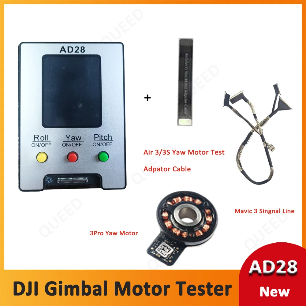 

Тестер двигателя карданного подвеса AD28 для DJI Mavic 3/3E/3T/3Pro/3C Yaw/Roll/Pitch Motor Air 3/Air 3S, инструмент для тестирования сигнального кабеля PTZ Gimbal