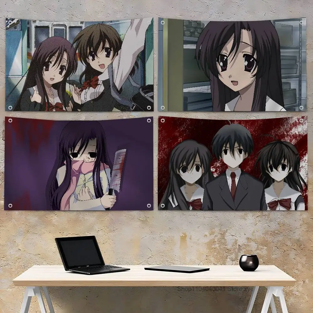 1pc Anime S-School Days K-katsura K-kotonoha Flag Banners Four Hole Flag Polyester Outdoor Decor Room Aesthetic