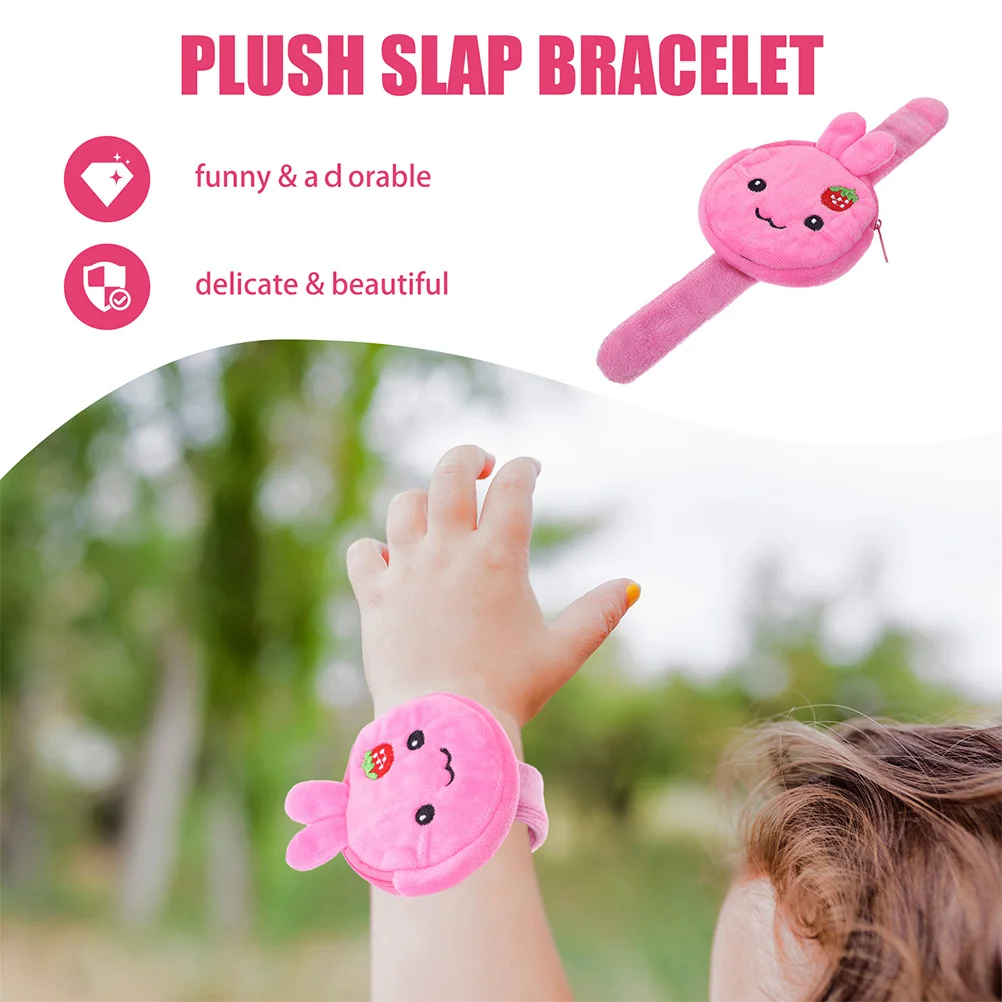 

Lovely Cartoon Rabbit Wristband Soft Wear Resistant Funny Kids Party Favor Coin Bag Wrist Decor Slap Plaything Boys Girls